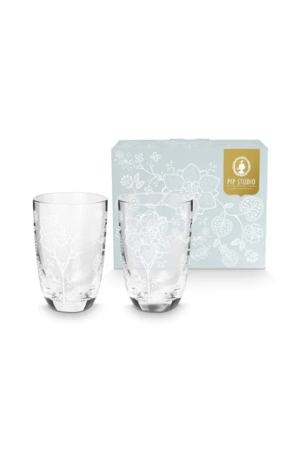 Best Pip Studio Set/2 Longdrinkgläser Blume Weiss