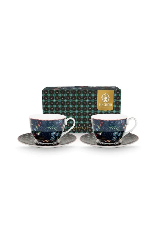 New Pip Studio Set/2 Tasse & Untertasse Berry Blues