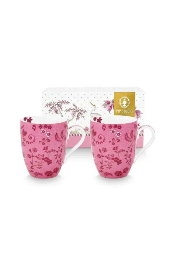 Store Pip Studio Set/2 Tassen Gross Jolie Blumen Rosa