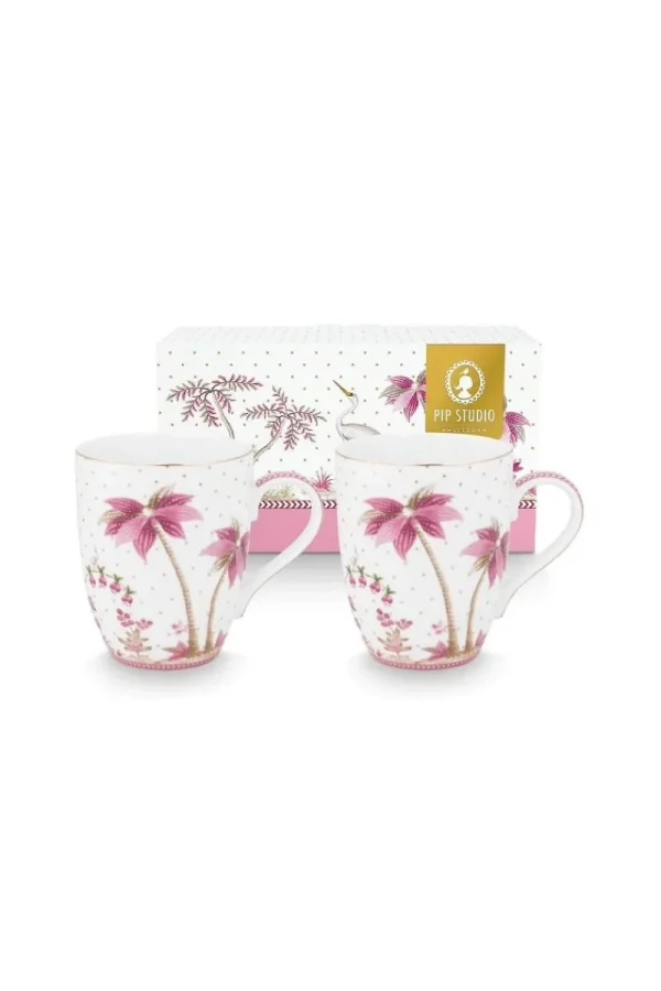 Best Pip Studio Set/2 Tassen Gross Jolie Punkte Gold Rosa