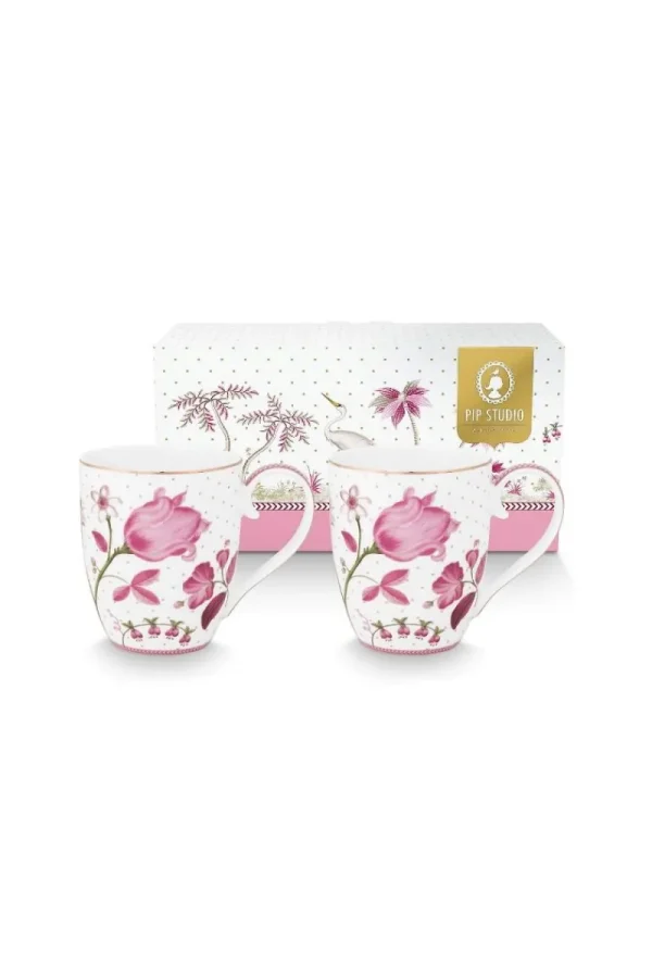 Flash Sale Pip Studio Set/2 Tassen XL Jolie Tulpe Rosa