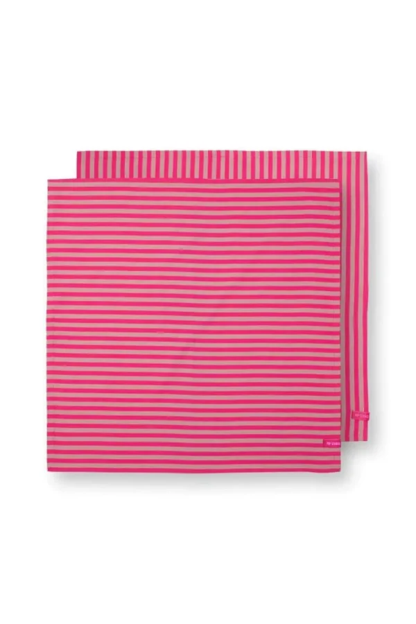 Hot Pip Studio Stripes Set/2 Geschirrtüchern Rosa