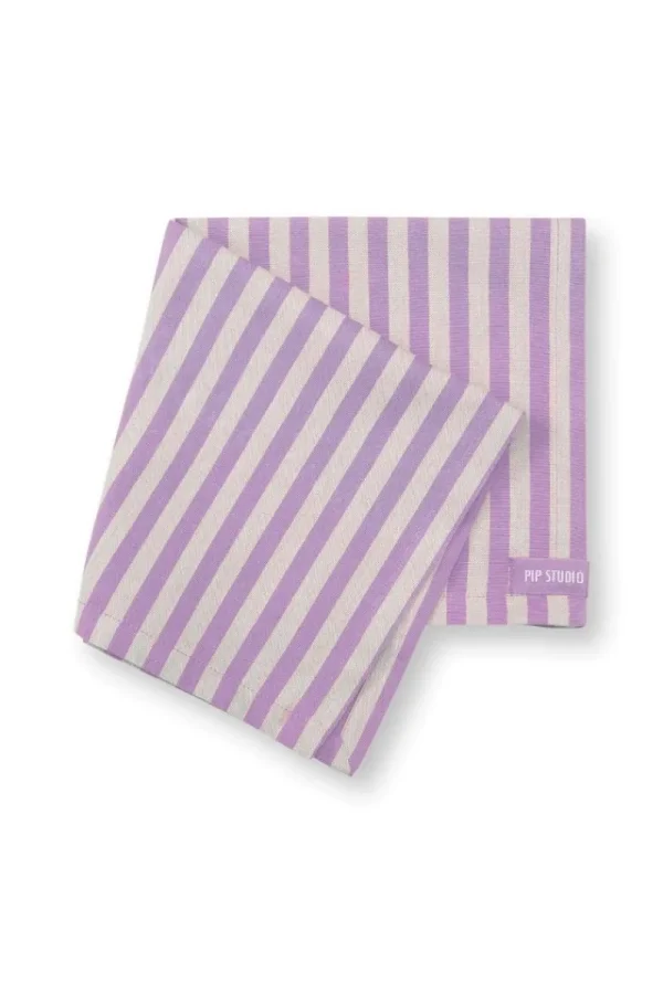 Clearance Pip Studio Stripes Set/4 Servietten Lila Violett