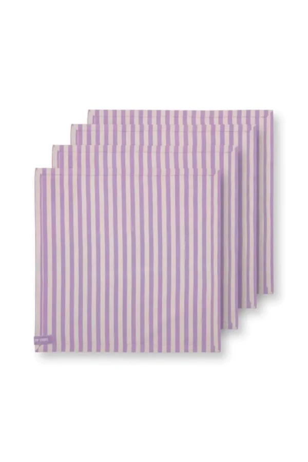 Clearance Pip Studio Stripes Set/4 Servietten Lila Violett