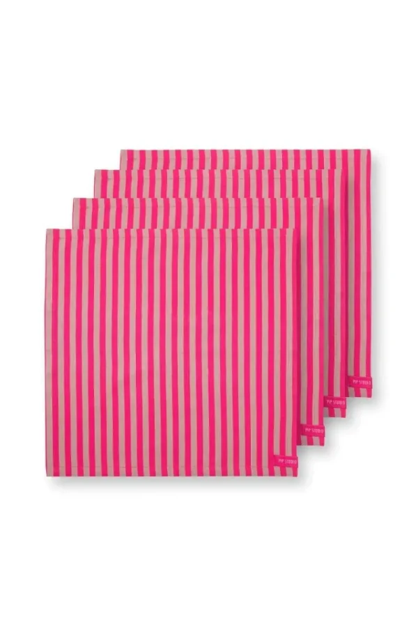 New Pip Studio Stripes Set/4 Servietten Rosa