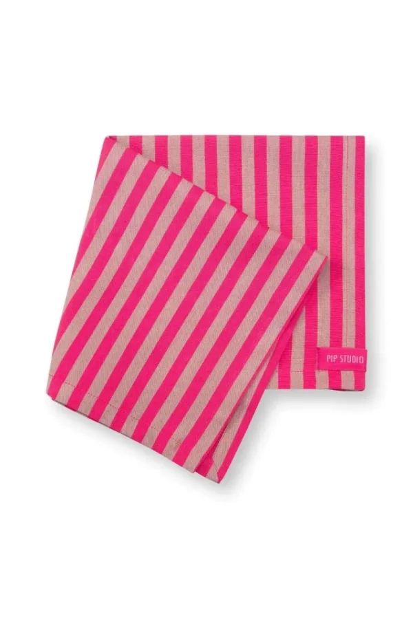 New Pip Studio Stripes Set/4 Servietten Rosa