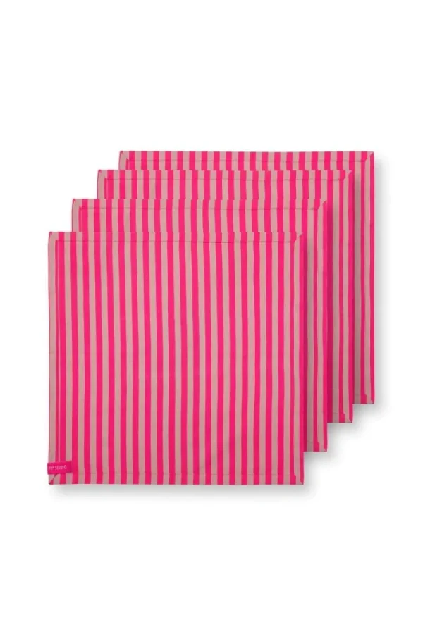 New Pip Studio Stripes Set/4 Servietten Rosa