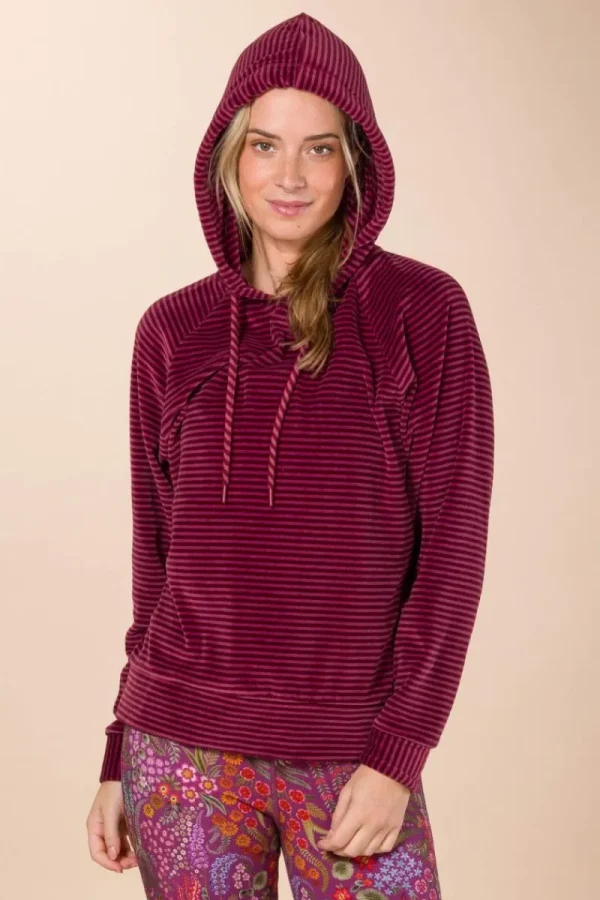 Cheap Pip Studio Tamari Pullover Velvet Little Sumo Stripe Rosa Rot