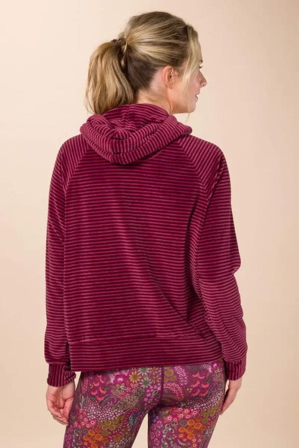 Cheap Pip Studio Tamari Pullover Velvet Little Sumo Stripe Rosa Rot