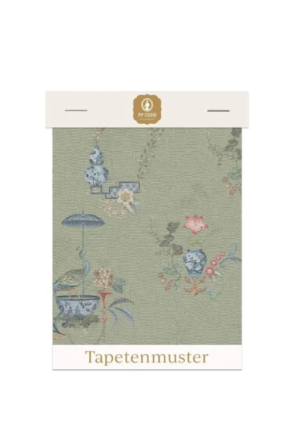 Cheap Pip Studio Tapetenmuster Chinese Porcelain Hell Grün