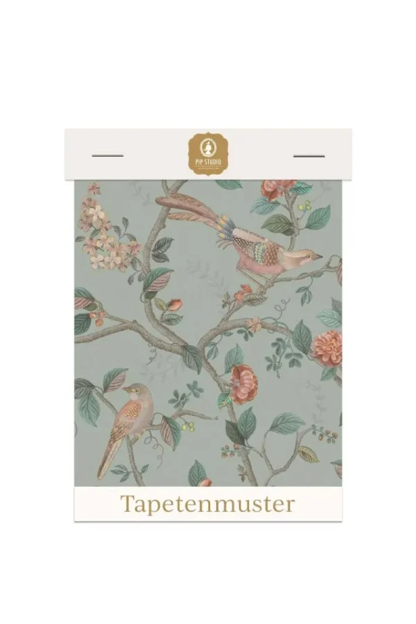 New Pip Studio Tapetenmuster Good Nightingale Hellblau/Grau