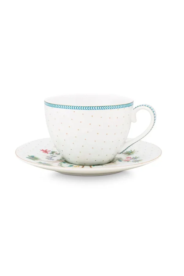 Hot Pip Studio Tasse & Untertasse Jolie Punkte Gold Blau