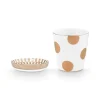 Cheap Pip Studio Tasse Klein Dot Delight & Teebeutelablage Weiss-Gold