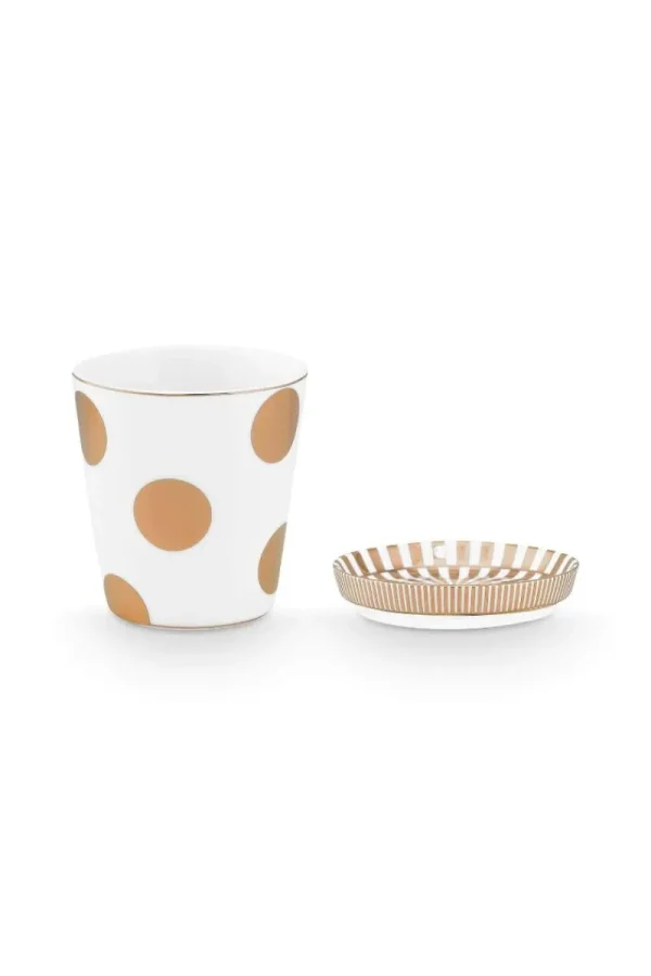 Cheap Pip Studio Tasse Klein Dot Delight & Teebeutelablage Weiss-Gold