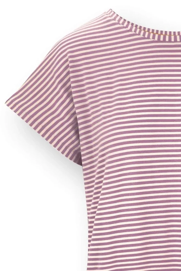 Best Sale Pip Studio Tatum Top Kurze Ärmeln Little Sumo Stripe Lila Violett