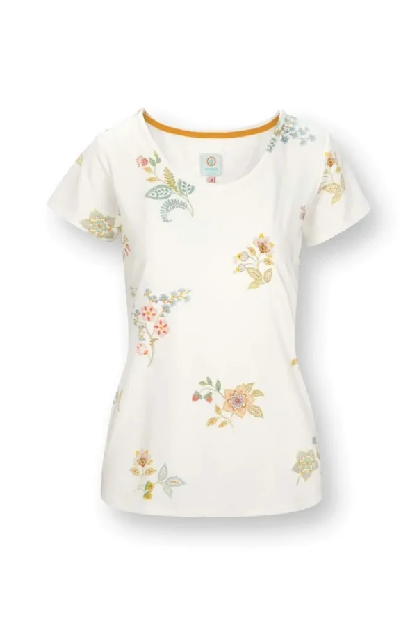 Discount Pip Studio Tilly Top Kurze Ärmeln Blossom Chique Weiss