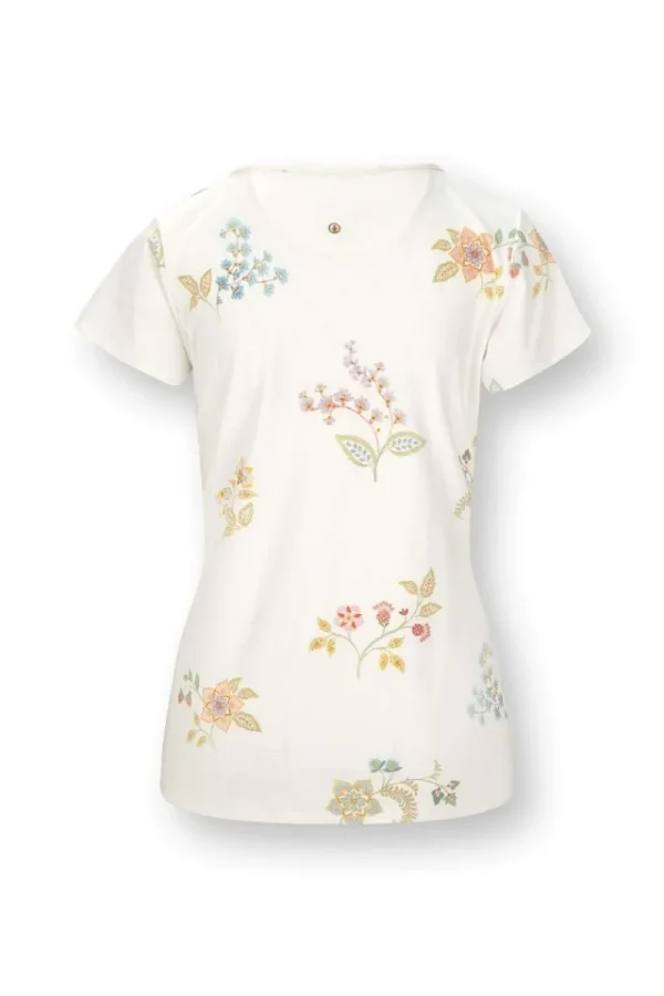 Discount Pip Studio Tilly Top Kurze Ärmeln Blossom Chique Weiss