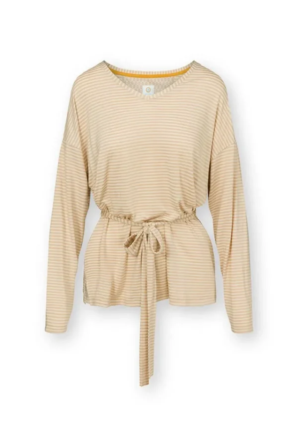 Cheap Pip Studio Timberly Top Lange Ärmeln Little Sumo Stripe Sand