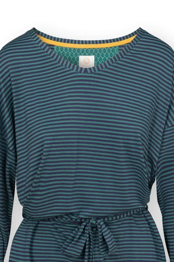 Hot Pip Studio Timberly Top Lange Ärmeln Little Sumo Stripe Blau Grün