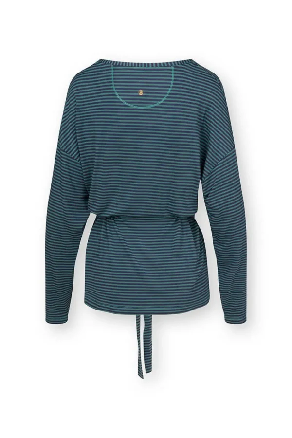 Hot Pip Studio Timberly Top Lange Ärmeln Little Sumo Stripe Blau Grün