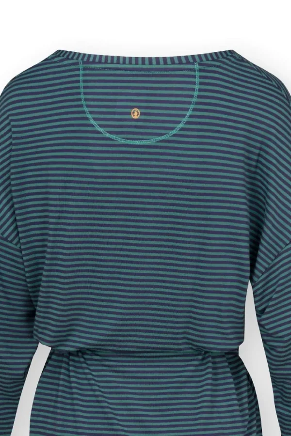 Hot Pip Studio Timberly Top Lange Ärmeln Little Sumo Stripe Blau Grün