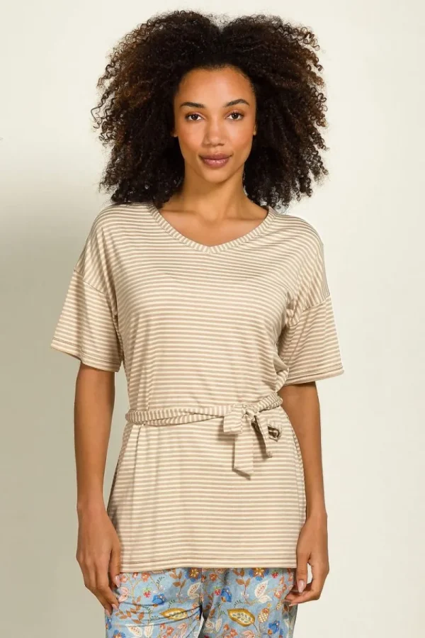 Best Pip Studio Tonya Top Kurze Ärmeln Little Sumo Stripe Sand