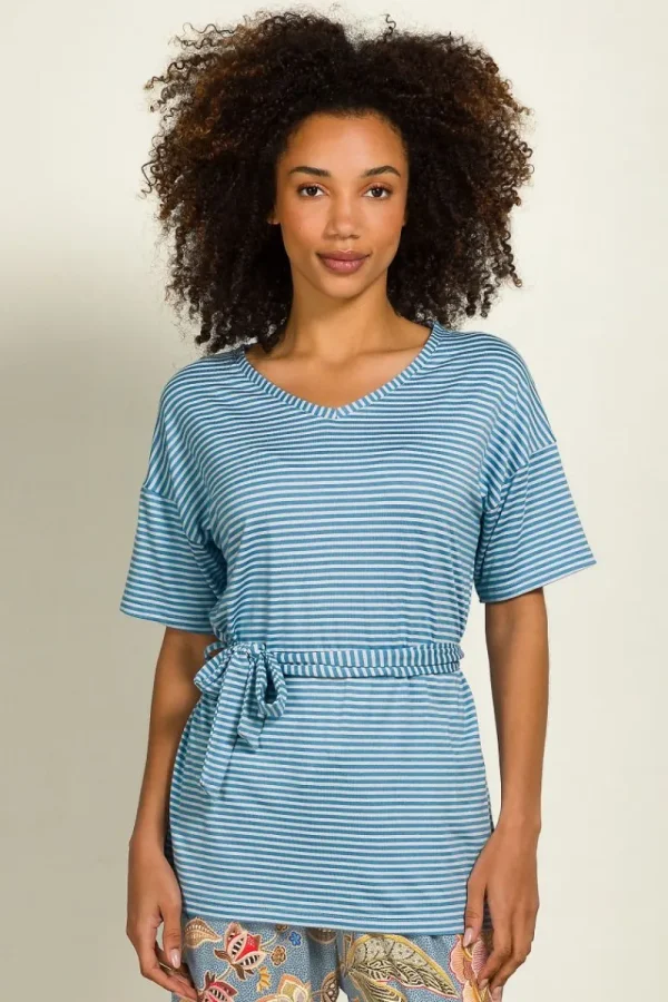 Flash Sale Pip Studio Tonya Top Kurze Ärmeln Little Sumo Stripe Blau