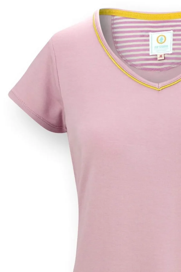 Fashion Pip Studio Toy Top Kurze Ärmeln Solid Rosa