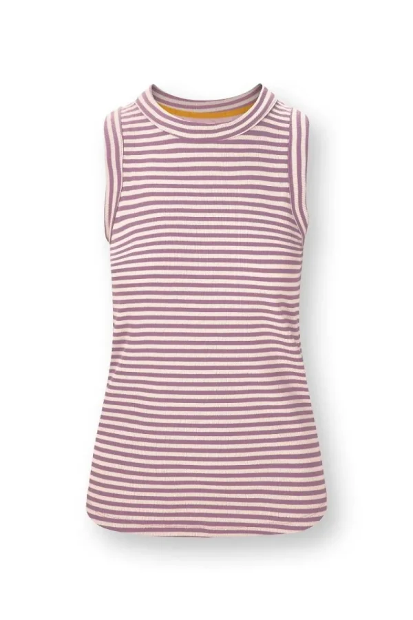 New Pip Studio Trinity Ärmellos Top Little Sumo Stripe Lila Violett