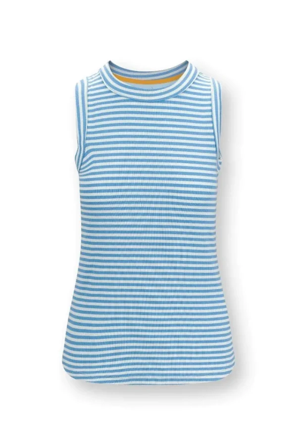 Clearance Pip Studio Trinity Ärmellos Top Little Sumo Stripe Blau