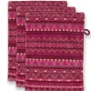 New Pip Studio Waschlappen Set/3 Geometric Print Dunkel 16x22cm Rosa