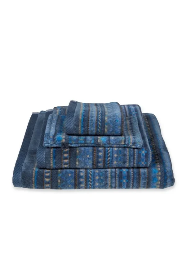 Best Sale Pip Studio Waschlappen Set/3 Geometric Print Dunkel 16x22cm Blau