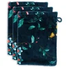 Fashion Pip Studio Waschlappen Set/3 Les Fleurs Dunkel 16x22 cm Blau