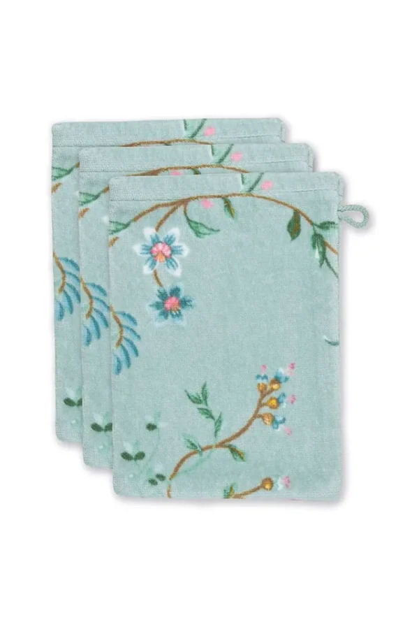 Flash Sale Pip Studio Waschlappen Set/3 Les Fleurs 16x22 cm Blau