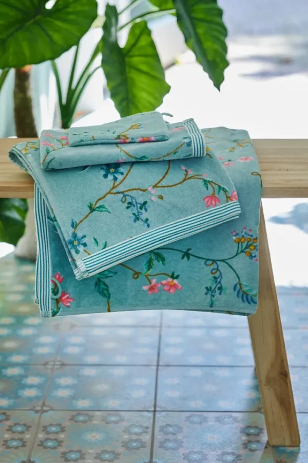 Flash Sale Pip Studio Waschlappen Set/3 Les Fleurs 16x22 cm Blau